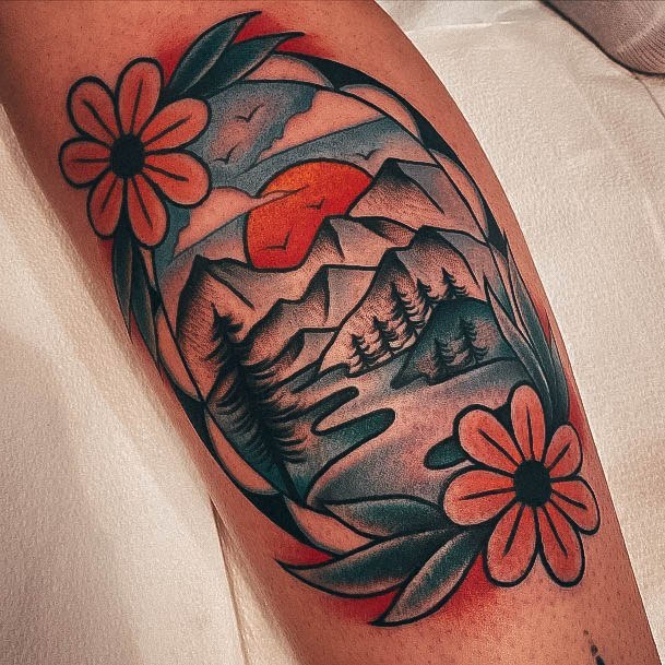 Womens Tattoo Ideas With Camping Design