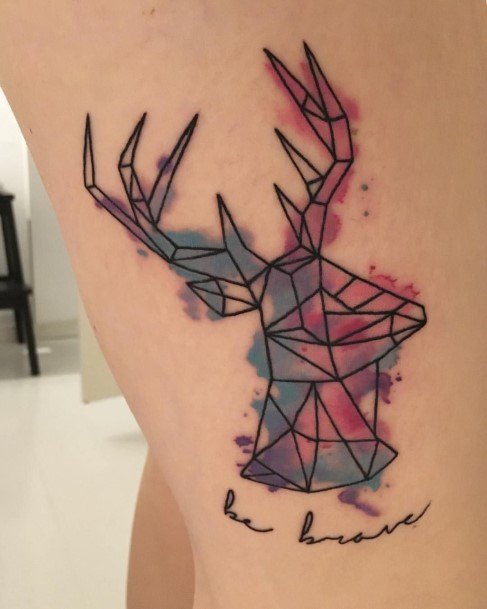 Womens Tattoo Ideas With Caribou Reindeer Design