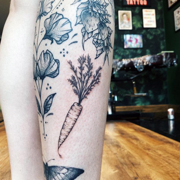 Womens Tattoo Ideas With Carrot Design