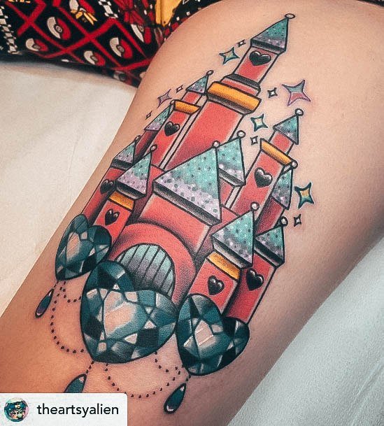 Womens Tattoo Ideas With Castle Design