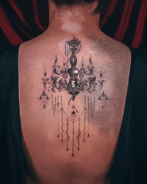 Womens Tattoo Ideas With Chandelier Design