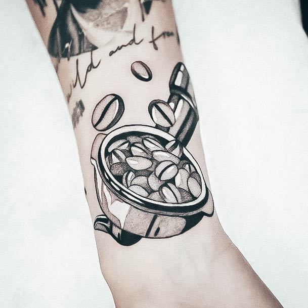 Womens Tattoo Ideas With Coffee Design