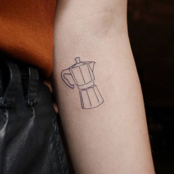 Womens Tattoo Ideas With Coffee Pot Design