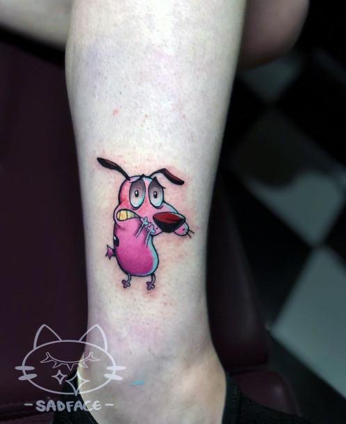 Womens Tattoo Ideas With Courage The Cowardly Dog Design