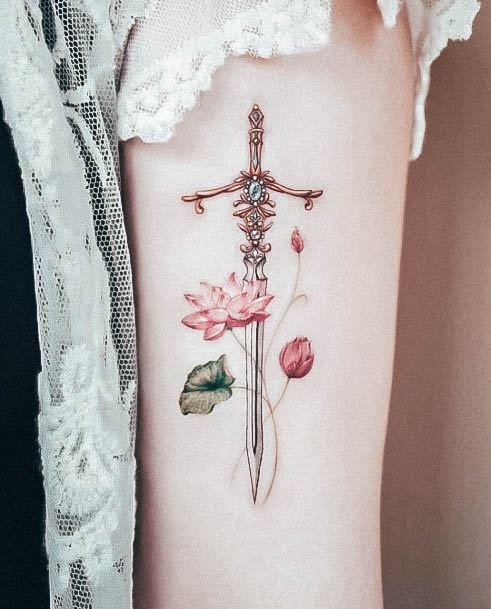Womens Tattoo Ideas With Dagger Design