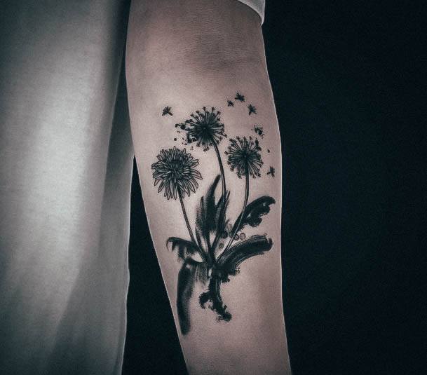 Womens Tattoo Ideas With Dandelion Design