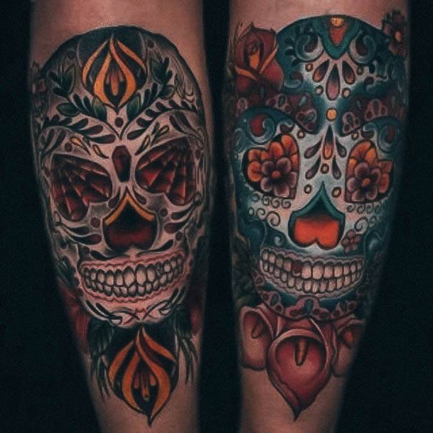 Womens Tattoo Ideas With Day Of The Dead Design