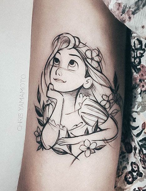 Womens Tattoo Ideas With Disney Princess Design