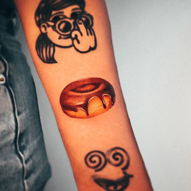 Womens Tattoo Ideas With Donut Design