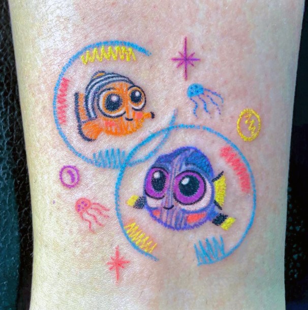 Womens Tattoo Ideas With Finding Nemo Design