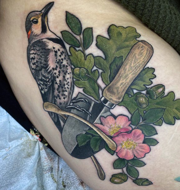 Womens Tattoo Ideas With Gardening Design