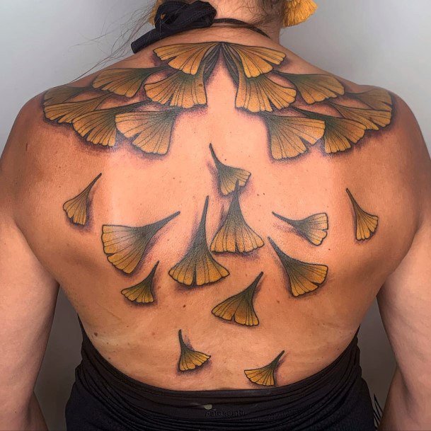 Womens Tattoo Ideas With Ginkgo Design