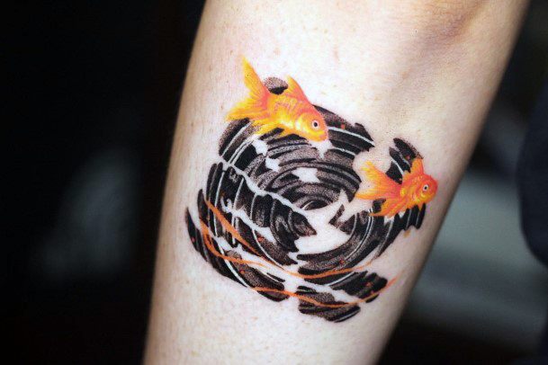 Womens Tattoo Ideas With Goldfish Design