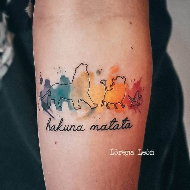 Womens Tattoo Ideas With Hakuna Matata Design