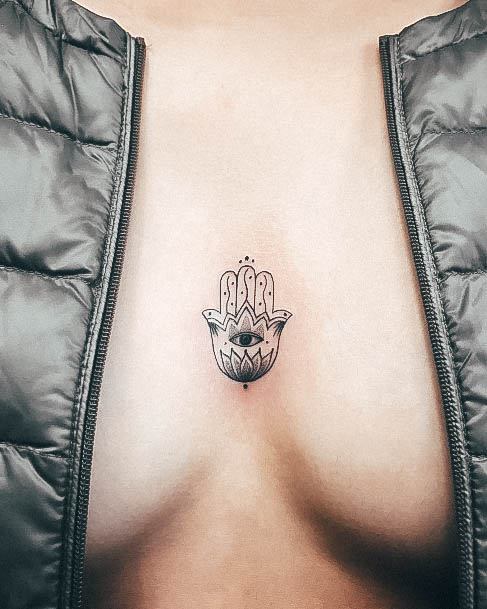 Womens Tattoo Ideas With Hamsa Design