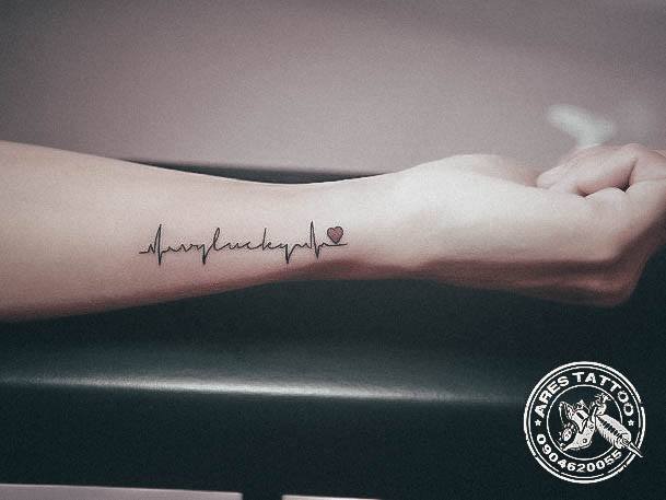 Womens Tattoo Ideas With Heartbeat Design