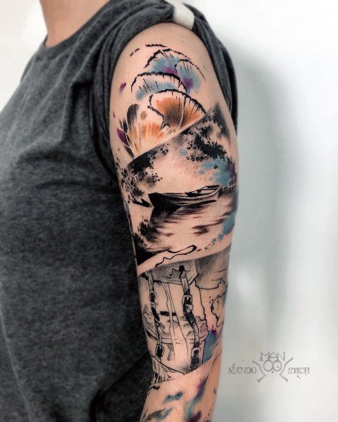 Womens Tattoo Ideas With Hiking Design