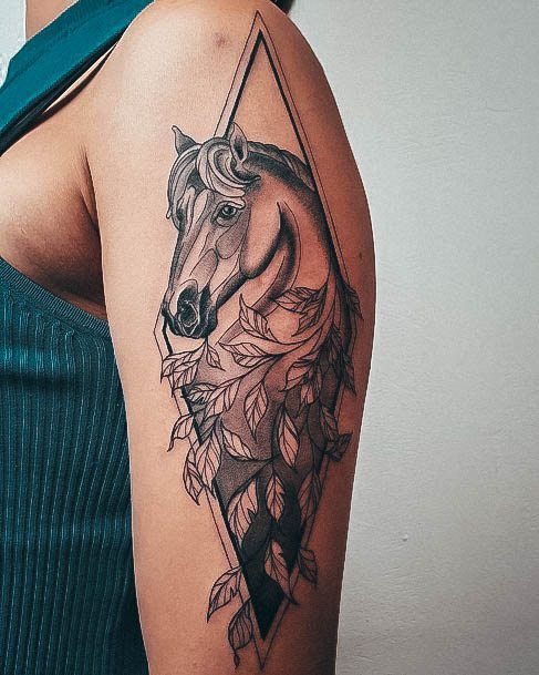 Womens Tattoo Ideas With Horse Design