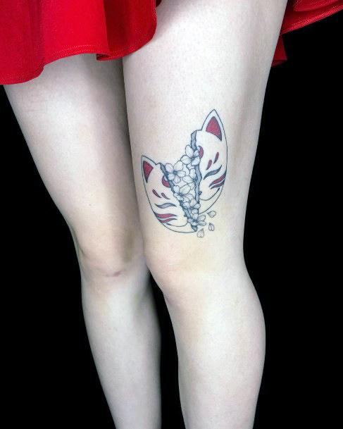 Womens Tattoo Ideas With Kitsune Design