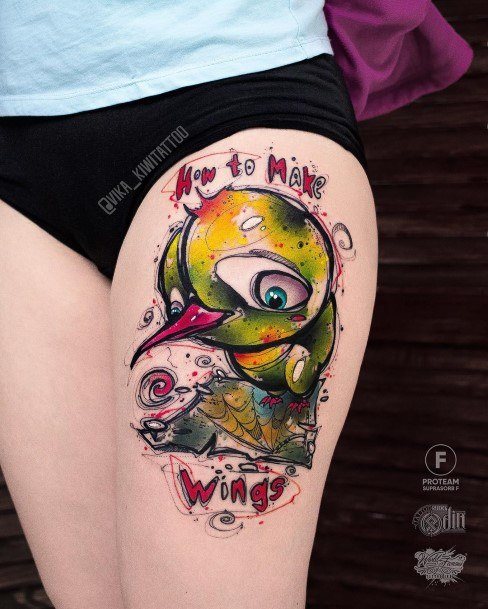 Womens Tattoo Ideas With Kiwi Bird Design