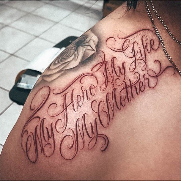 Womens Tattoo Ideas With Lettering Design