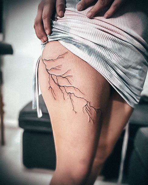 Womens Tattoo Ideas With Lightning Bolt Design