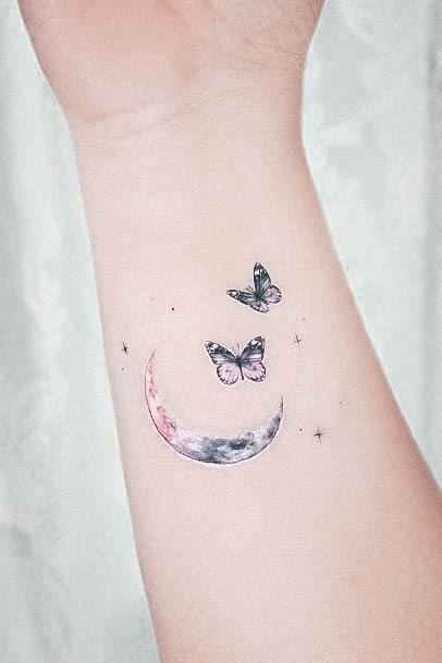 Womens Tattoo Ideas With Moon And Stars Design