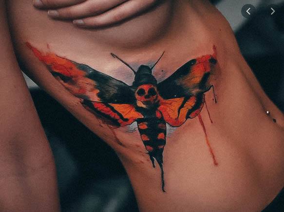 Womens Tattoo Ideas With Moth Design