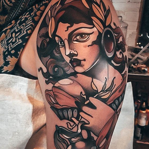 Womens Tattoo Ideas With Neo Traditional Design