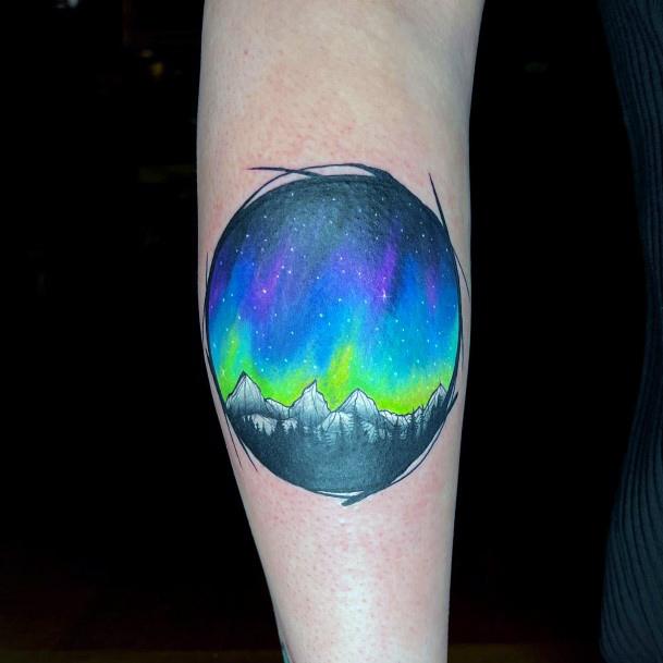 Womens Tattoo Ideas With Northern Lights Design