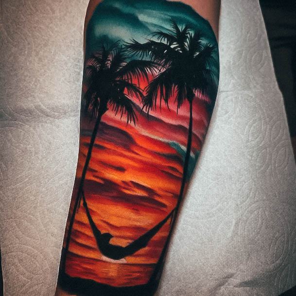 Womens Tattoo Ideas With Palm Tree Design