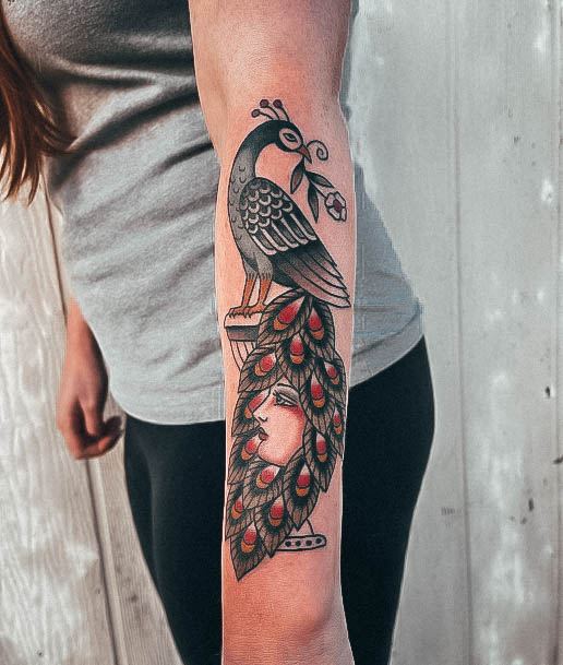 Womens Tattoo Ideas With Peacock Design