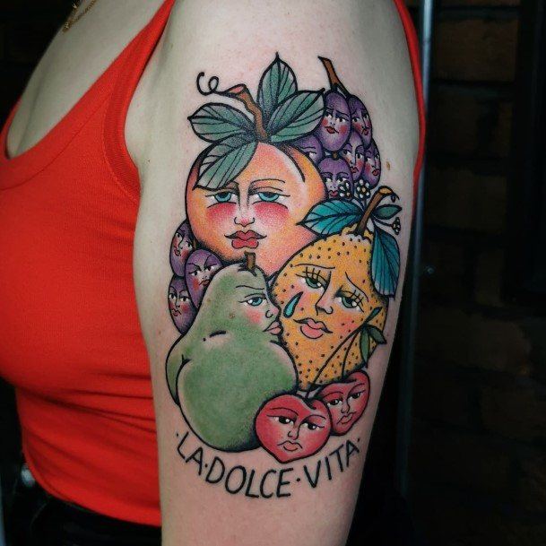 Womens Tattoo Ideas With Pear Design