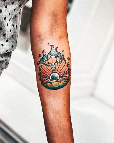 Womens Tattoo Ideas With Pearl Design