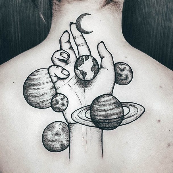 Womens Tattoo Ideas With Planet Design