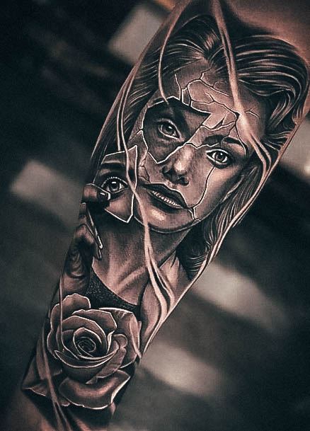 Womens Tattoo Ideas With Portrait Design