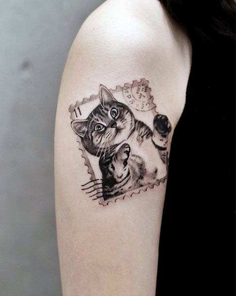 Womens Tattoo Ideas With Postage Stamp Design