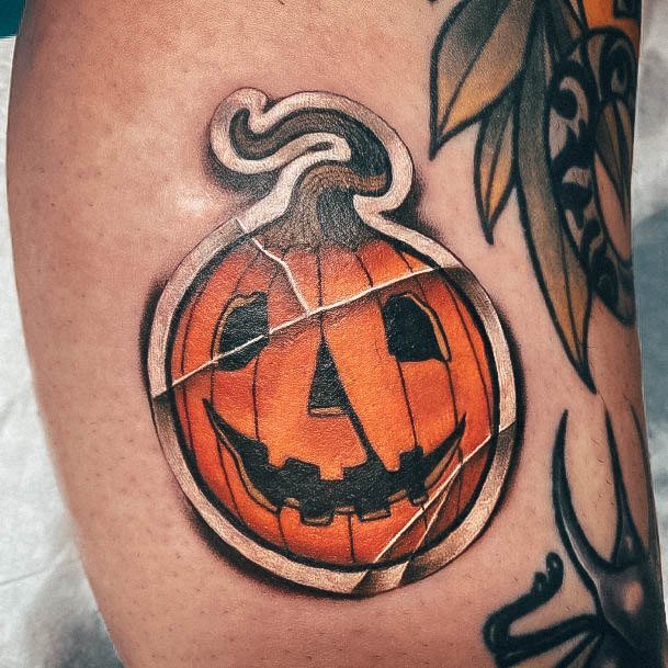 Womens Tattoo Ideas With Pumpkin Design