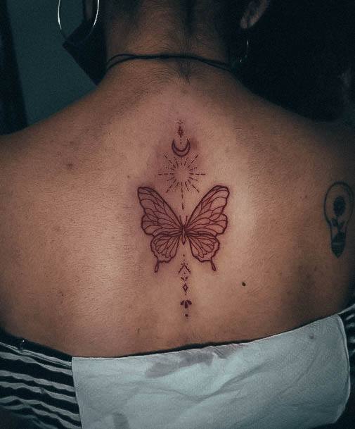 Womens Tattoo Ideas With Red Ink Design