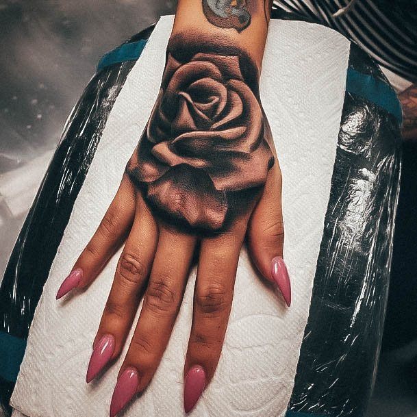 Womens Tattoo Ideas With Rose Hand Design