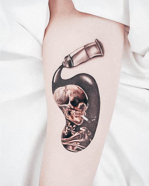 Womens Tattoo Ideas With Skeleton Design