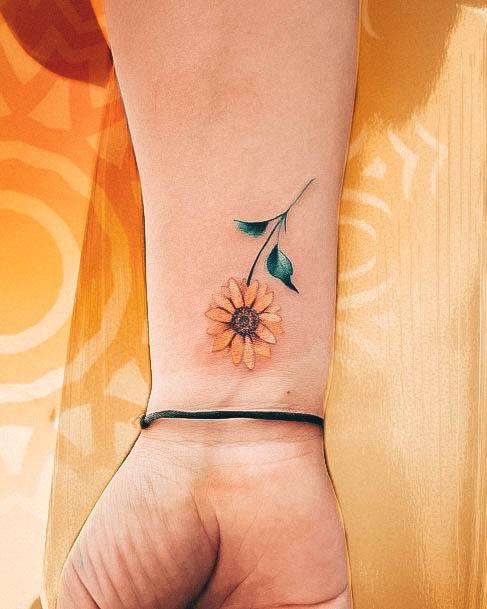 Womens Tattoo Ideas With Small Sunflower Design