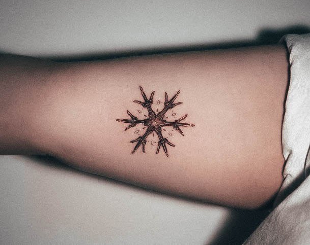 Womens Tattoo Ideas With Snowflake Design