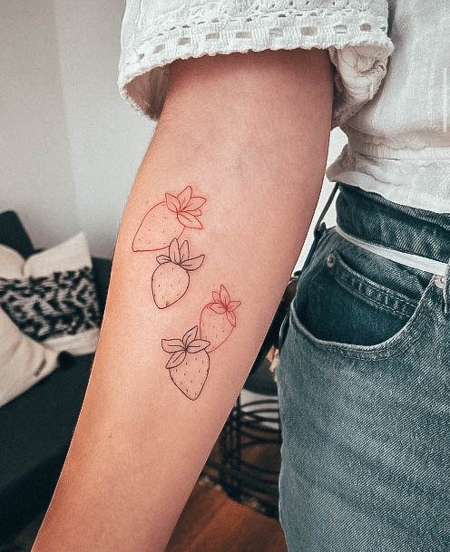 Womens Tattoo Ideas With Strawberry Design