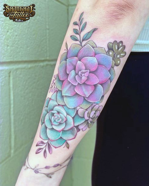 Womens Tattoo Ideas With Succulent Design