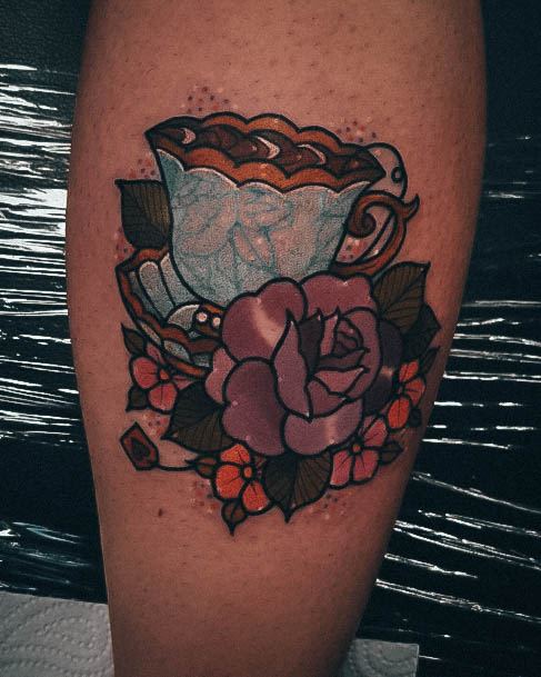 Womens Tattoo Ideas With Tea Cup Design