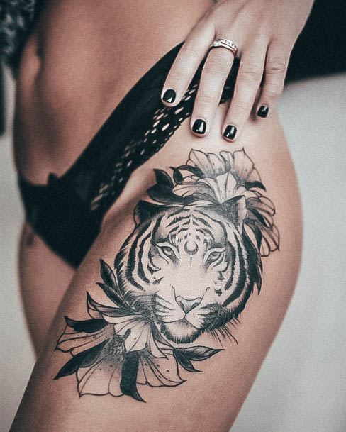 Womens Tattoo Ideas With Tiger Design