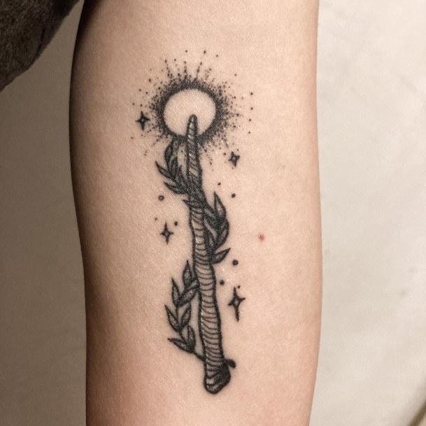 Womens Tattoo Ideas With Wand Design