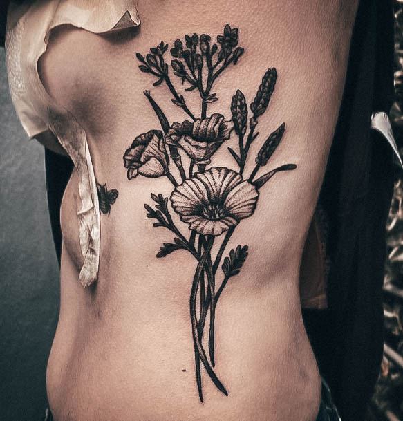 Womens Tattoo Ideas With Wildflower Design