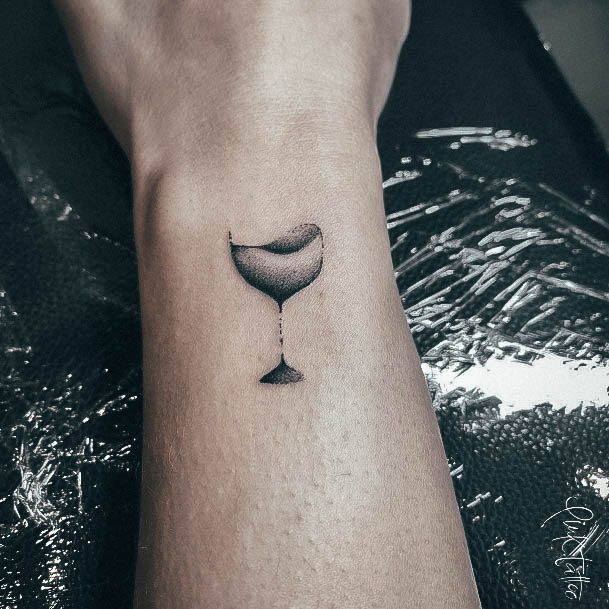 Womens Tattoo Ideas With Wine Glass Design